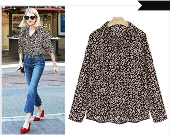 Drăguț Clasice Confort Eleganta De Îmbrăcăminte De Femei De Top Bluza De Moda De Sex Feminin Femei Top Tricou Doamnelor Iarna Leopard