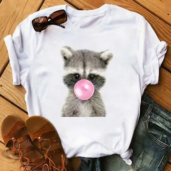 Koala drăguț Guma de Mestecat de Imprimare Femei Tricou Casual de Vara Amuzant Tricou Cadou pentru Doamna Yong Fata Topuri Teuri Streetwear Haine