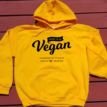 Vegan Tricou pentru Femei. Mândru de a fi Vegan de moda pentru femei din bumbac casual sloganul citat pulovere cu glugă party hipster stradă pentru a M251