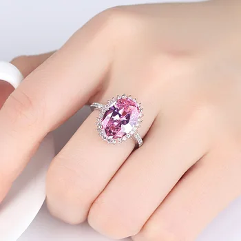 De lux Elegent Roz& Galben de Cristal Inel de Nunta pentru Femei Bijuterii de Lux