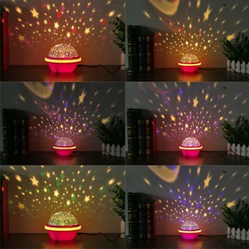 Lumina de proiecție OZN în Formă de Stea LED-uri Creative Romantice Luna Lumina de Noapte Agățat Cușcă Abajur Lumina Plafon pentru Camera