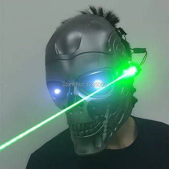 Laser verde de lumină măști de dans laser costume DJ bar de halloween masca bara de cosplay petrecere ochelari cu led-uri de lumină de bal poartă