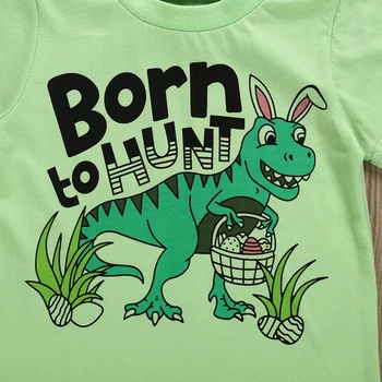 SOSOCOER Dinozaur Baby Boy Seturi de Haine de Vară, Desene animate cu Maneci Scurte T Shirt+Stripe Pantaloni 2 buc Copilul Băieți Costume Copii Costum