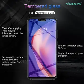 Nillkin H Pro-capac LCD ecran protector de Sticlă Securizată compatibilă cu Xiaomi Mi8 LITE Duritate 9 H Margini 2.5 D Grosimea de 0,2 mm
