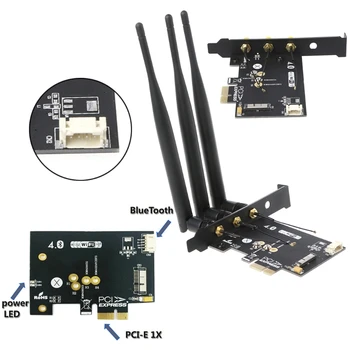 WiFi + Bluetooth 4.0 Wireless Card Mini PCI-E 1X Adaptor Pentru PC/Hackintosh