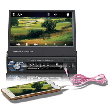 1 Din Radio Auto Retractabil Autoradio Navigare GPS Bluetooth FM USB 7