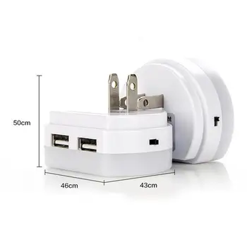 Dual USB de Încărcare Telefon Mobil Socket Priză de Control de Lumină de Economisire a Energiei Plug-in Cu Comutator BedsideFeeding Lumina de Noapte