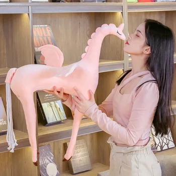 55-80cm Unicorn de Pluș Jucărie Moale de Pluș Unicorn Desene animate Păpuși Animal Cal de Jucărie Pentru Copii Ziua de nastere Cadouri de Craciun cadouri