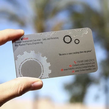 Design creativ personalizate din oțel inoxidabil tăiat cu laser de metal card de metal business card