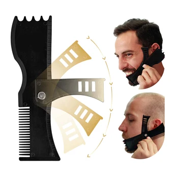 5 În 1 Tunderea Mustață Pieptene Bărbați Barba Modelarea Styling Șablon Pieptene Rotativ Bărbați cu Bărbi Piepteni Instrument de Frumusete pentru Parul Barba