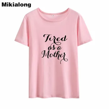 Mikialong Obosit Ca O Mama Harajuku T-shirt Femei 2018 Maneca Scurta din Bumbac Tricou Femme Alb Negru Tumblr Tricou Femei Top