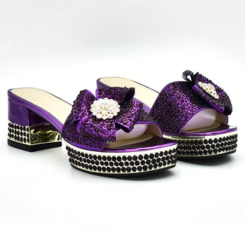 New Sosire Tocuri inalte pantofi Sandale de Designer, Pantofi de Femei de Lux 2018 Nigerian Femei Pantofi de Nunta Decorate cu Stras