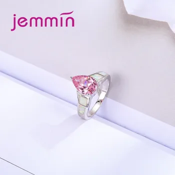 Frumos, Romantic Alb Opal Inel Pentru Femei Aniversare de Nunta de Culoare Roz Cristal Ring Bijuterii