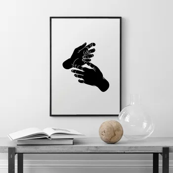 Panza Pictura Arta De Perete Abstract Negru Mâinile Nordic Postere Si Printuri Poze De Perete Pentru Living Home Decor Cameră