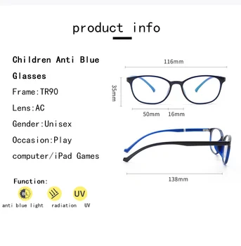 Lumina Albastra Anti-Ochelari Ochelari Copii Cadru Copilului TR90 Calculator Jocuri de Protecție împotriva Radiațiilor Ochelari Miopie de Sticlă