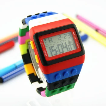 LED ceas Digital Ceas Pentru copii Copii Ceasuri Băieți Fete Unisex Colorate Electronice Ceas Sport Pentru Lego Buildinng relogios