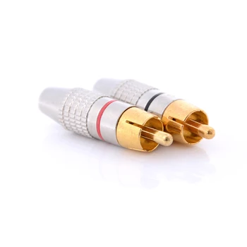 2 BUC/set Balck + Aur Roșu RCA Mufă de Lipire Audio-Video Adaptor Conector de sex Masculin de sex Masculin Convertor