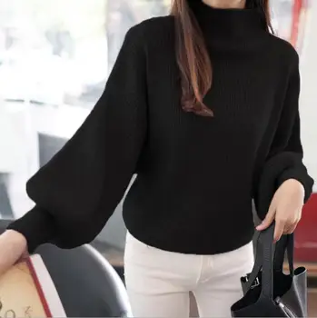 2020 nou stil doamnelor lână grosier pulover cald de primavara toamna iarna casual pulover maneca lunga culoare solidă