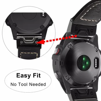 Quick Fit din Piele Watchband 22mm pentru Garmin Fenix 5/5 Plus/Abordare S60/Precursor 935/Quatix 5 Ceas Trupa Încheietura Curea