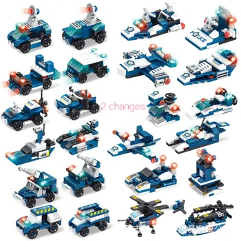 Educative pentru copii Asamblarea Jucăriilor de dimensiuni Mici Particule de Constructii de Masini Blocuri de Asamblare Jucărie Puzzle 12 In 1 pentru Copii Cadouri