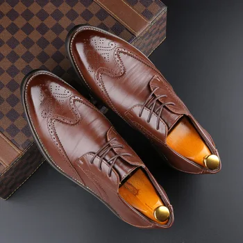 2019 Om de Moda Formale Pantofi de Înaltă Calitate, Respirabil Piele PU Personalitate Oameni de Afaceri Rochie Mocasini Oxford Pantofi de Nunta 22