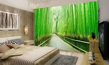 Foto personalizat tapet Mare 3D Stereo romantic bambus cameră 3d tapet peisaj 3d Personalizat tapet mural