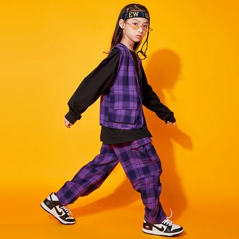 Copiii Hip Hop Îmbrăcăminte Tricou Top fără Mâneci Sacou Pantaloni de Marfă pentru Fată Băiat de Jazz Dans Costum de Haine de Stradă, Uzura de Partid