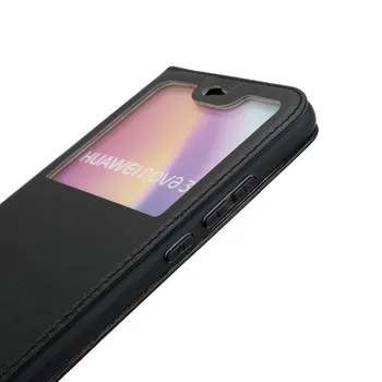 Telefon mobil Caz pentru Huawei P20 Lite P20Lite din Piele Wallet Folio Cover pentru Huawei Nova 3e Lux Flip Telefon Fereastră Sac