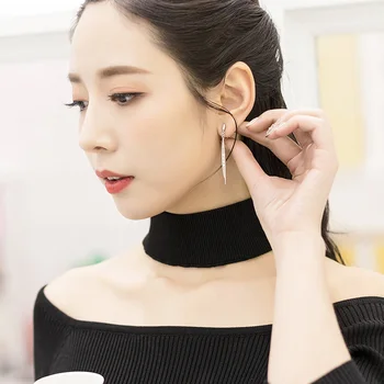 11.11 Vânzare Boucle D'oreille Clip se Toarnă Oreille Non Perce pentru Femei de Moda Stil coreean Fâșie Lungă Cercei Bijuterii Cadou