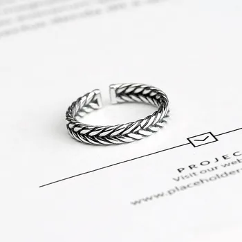 S925 argint inel moda simplu zeita greaca împletite răsuciți inelul de sex feminin inel