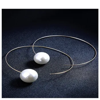 ENZE femeie noua runda simplu imitație pearl cercei exagerate aliaj de bijuterii rafinate accesorii en-gros de fete populare