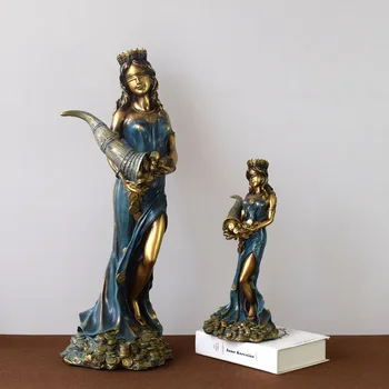 35CM Mitologia greaca Zeita Norocului Avere Decoreaza Sculpturi Cadou Office Noroc Avere Accesorii Ornamente Meserii