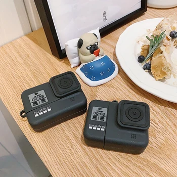 Brand sport camera 3D de caz Pentru Apple AirPods 1 2 pro de încărcare cutie silicon moale fără Fir bluetooth casti proteja capacul coque