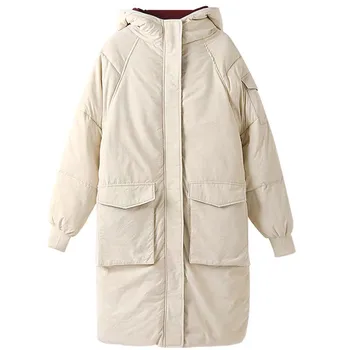 2020 Haine de Iarnă Doamnelor Cald Îngroșa Outwear Femei în Jos Jacheta de Bumbac Împletit Cald Plus Size Solid Haină Lungă Feminin #T1G