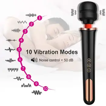 Vagin Vibrator Mare AV Stick 10 Moduri de Mare Baghetă Magică Lesbiene Clitoris Corp Masaj de sex Feminin USB de Încărcare Masturbator Jucării Sexuale pentru Femei