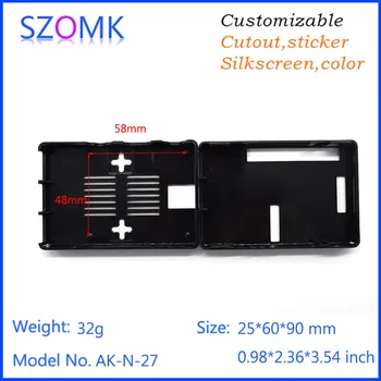 Szomk abs negru zmeura material plastic cutie de joncțiune electronice pentru pcb design 25*60*90 mm