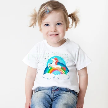 Fetita Unicorn t-shirt, Blaturi Fetita tricou Fete Tricouri Copii Fata 2-13 Ani Vară Mâneci Scurte Bumbac Tees