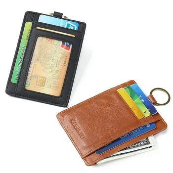 GUBINTU Card RFID Suport cu Cheie Inel pentru Barbati din Piele Anti-Magnetic Card Titular de Cheie Slim Barbati Titularului Cardului