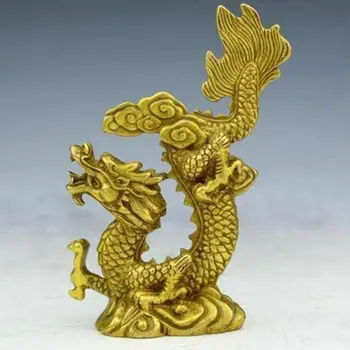 Rafinat Vechi De Alama Realizate Manual Fengshui Noroc Bun Augur Nori Dragon Statuie