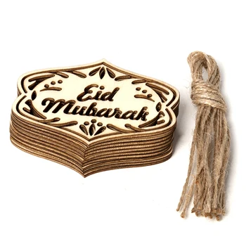 10buc/set de Activități de Cadouri Cu Corzi Eid Mubarak Musulman Decor Acasă Ramadan Decor Pandantiv din Lemn Gol Ornament Meserii