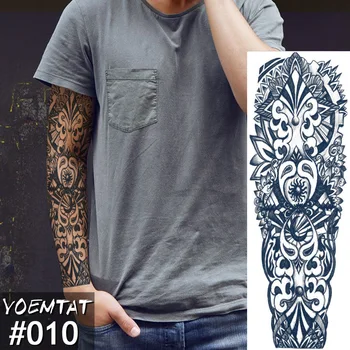 Nou 1 Bucata Tatuaj Temporar Sticker Craniu ceas Plin de Flori Tatuaj cu Brațul Body Art, Mare, Mare Autocolant Tatuaj Fals