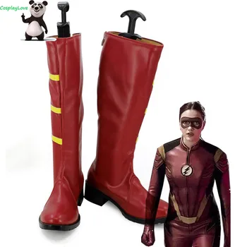 DC Flash 3 de sex Feminin Speedster Jesse Rapid Pantofi Roșii Cosplay Pantofi Cizme CosplayLove Pentru Halloween, de Crăciun