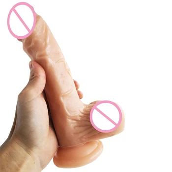Super-Mare Dildo Realist Flexibil Penis cu ventuza Puternica Imens Vibratoare Penis Adult Sex Produsele Adult Penis Urias pentru Femei