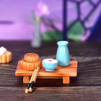 Casă de păpuși Accesorii in Miniatura Mid-Toamnă Festivalul de Tort Luna Bucătărie Lotus Mini Decor Miniaturi DIY Ornament Decor Acasă