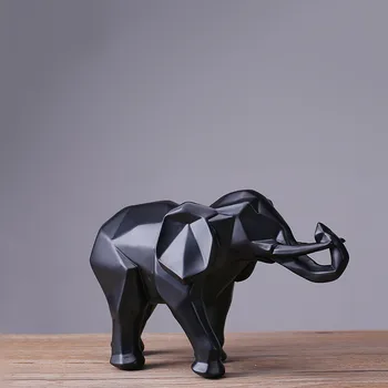 2018 Limitat Mrzoot Modern Abstract Negru Elefant Statuie Rășină Ornamente Decor Acasă Accesorii Cadou Geometrice Sculptura