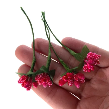 12pcs Handmade mici stamen flori artificiale nunta coroană de flori pentru o cutie-Cadou de Ambalare scrapbooking flori false 9 x 2,5 cm