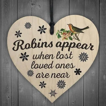 Din lemn Agățat Inima Placa Semn de Dragoste Robin suveniruri pandantive cadou