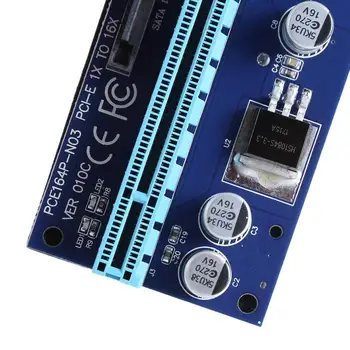 PCIE 1X la 16X Sloturi Express Riser Card de 6pini USB 3.0 Notebook Smartphone Expansiune Converter pentru Bitcoin Miner Minier