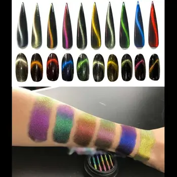 12 Culori de Ochi de Pisica Magnetic Perla Pigment Glitter Magic Rainbow Pigment Rășină DIY XX9C