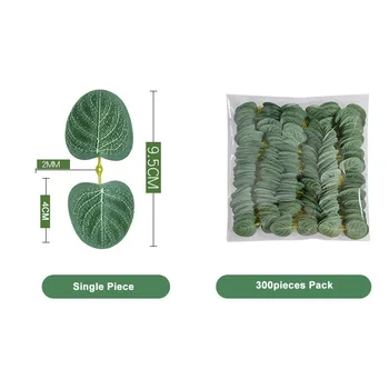 300pcs Twin Frunze de Eucalipt Artificiale Verdeață Fals Frunze Verzi pentru DIY Coroană de flori Nunta, Corsaje Flori Decoratiuni Acasă KH10